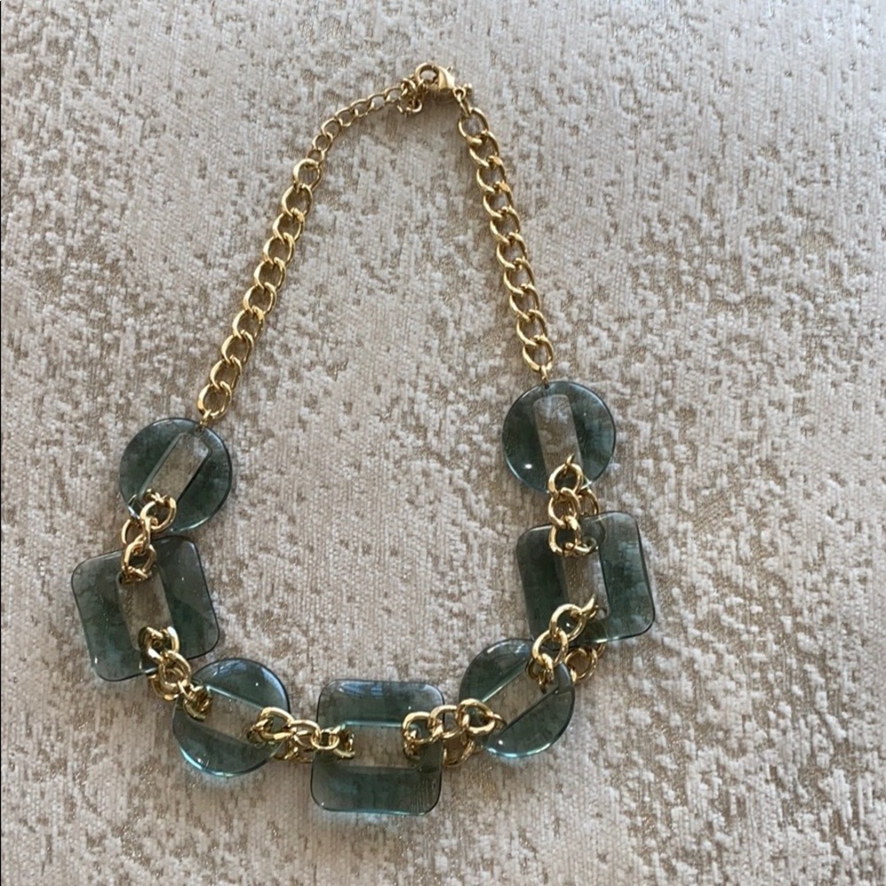 Lt green chain necklace